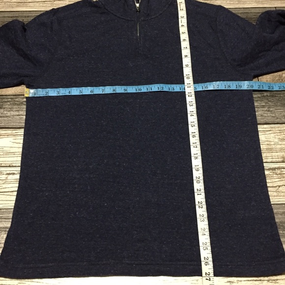 J Crew Knit Goods 1/4 Zip Pullover Sweatshirt Men’s M Navy Blue Soft - Picture 2 of 9